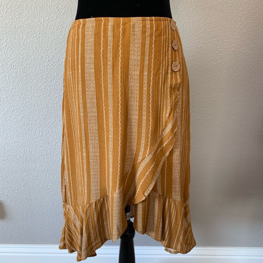 Francescas Blue Rain Wrap Skirt M